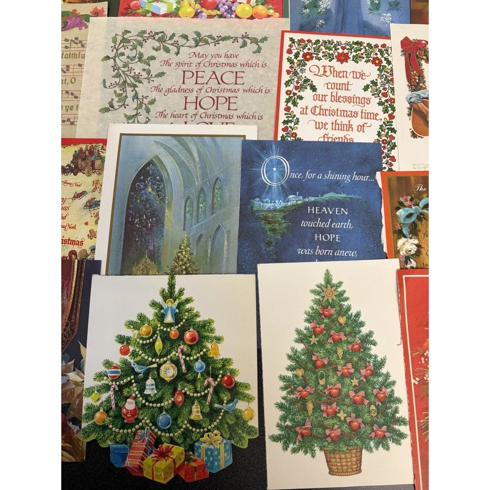 Vintage Christmas Cards Fronts ONLY Traditional Scrapbooking Decoupage Lot 50+